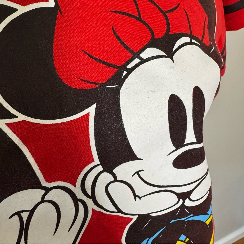 Disney Minnie & Mickey Mouse Shirt Women’s Medium Red Short Sleeve T-Shirt - Picture 3 of 8